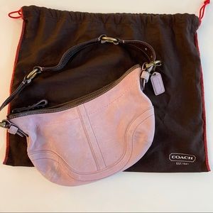 Coach purple suede shoulder bag